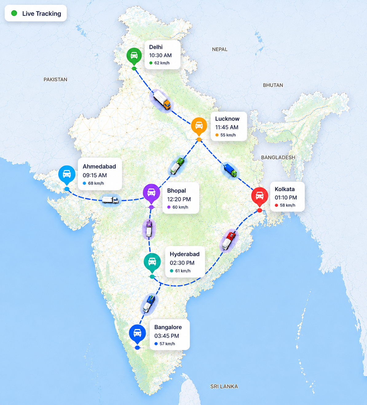 Fuel Tracks pan-India coverage map